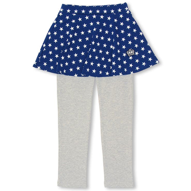 星柄/グレー/ロング | スカート付きウルトラストレッチパンツ 6422K | BABYDOLL