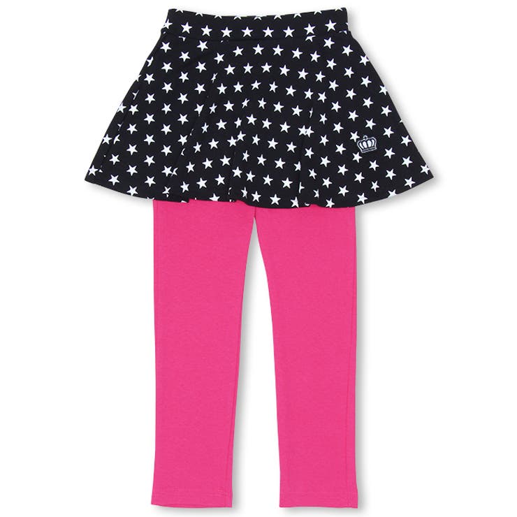 星柄/ラズベリー/ロング | スカート付きウルトラストレッチパンツ 6422K | BABYDOLL