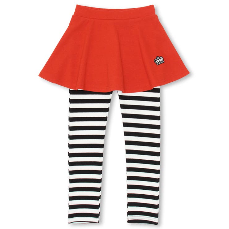 ボーダー/レッド/ロング | スカート付きウルトラストレッチパンツ 6422K | BABYDOLL