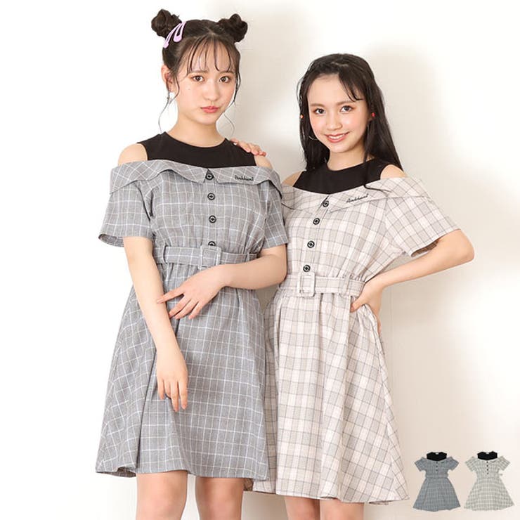 Pinkhunt 肩出しドッキングシャツワンピース 6964k 品番 Bydk Babydoll ベビードール のキッズファッション通販 Shoplist ショップリスト