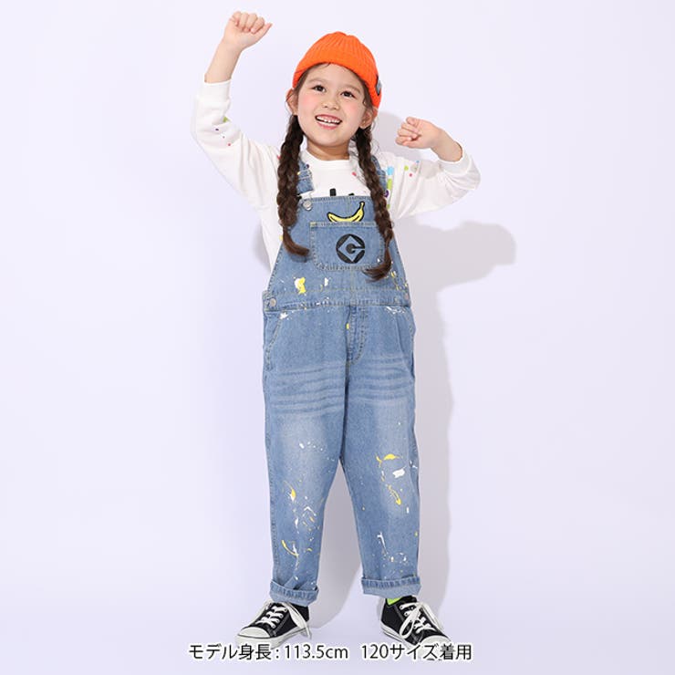 親子お揃い ミニオン ペイントデニムサロペットパンツ 9079K | BABYDOLL | 詳細画像5 