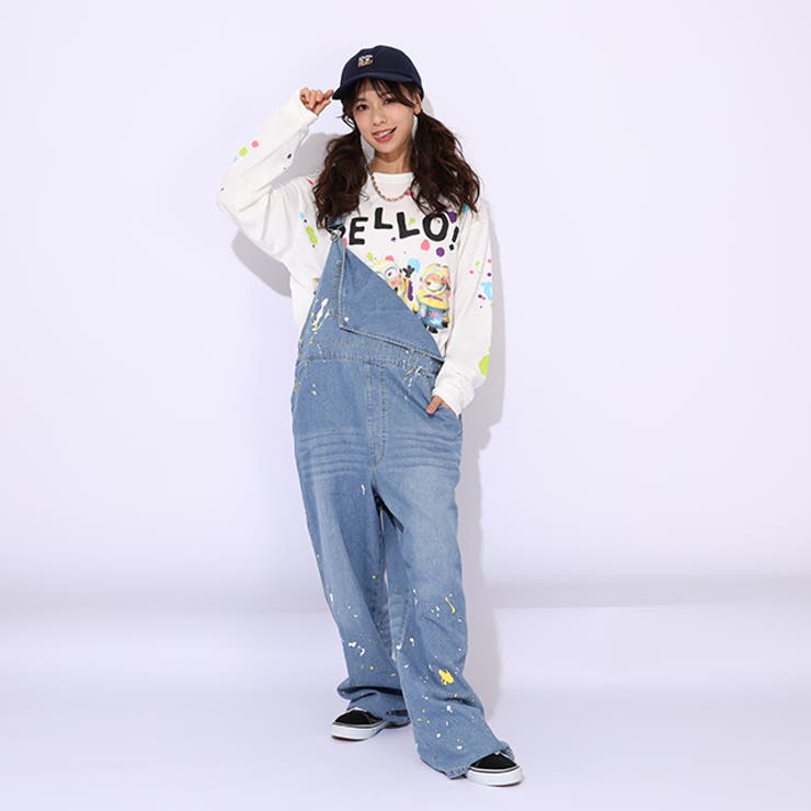 親子お揃い ミニオン ペイントデニムサロペットパンツ 9079A[品番