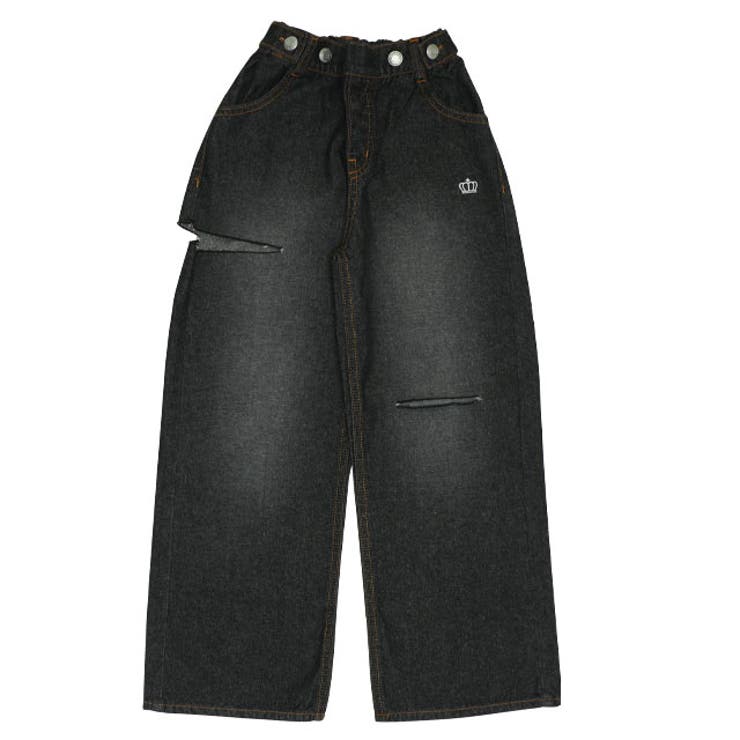 ブラック | クラッシュフレアデニムパンツ 9164K | BABYDOLL