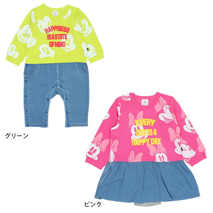 ディズニー 総柄デニム切替ロンパース 9228B[品番：BYDK0006419]｜BABYDOLL（ベビードール）｜キッズファッション通販 ...