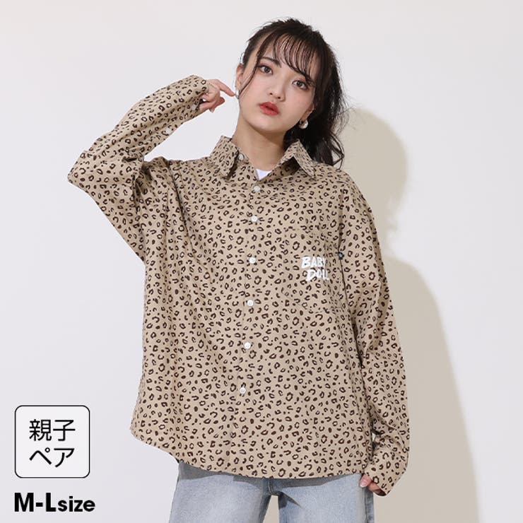 d.i.a/ヒョウ柄コンビデザインカットソー 親子お揃い ヒョウ柄シャツ 9364A[品番：BYDK0006531]｜BABYDOLL