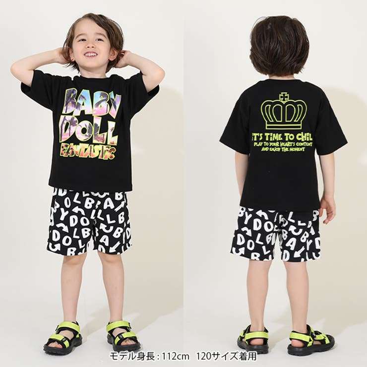 親子お揃い 転写ロゴTシャツ 9519K[品番：BYDK0006755]｜BABYDOLL 