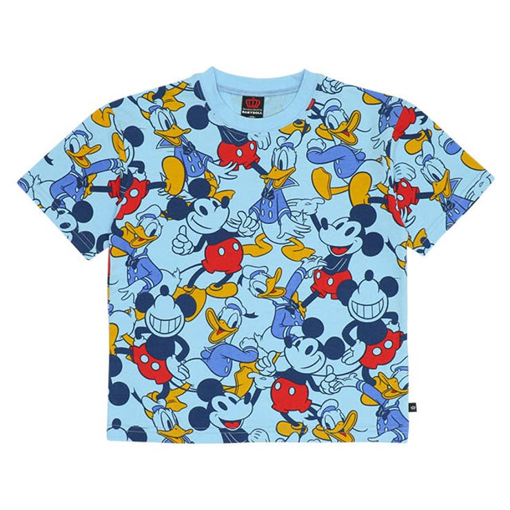 ブルー | 親子お揃い ディズニー 総柄Tシャツ 9532K | BABYDOLL