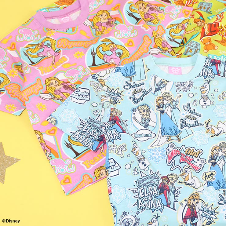 親子お揃い ディズニー ステッカー風総柄Tシャツ 9534K | BABYDOLL | 詳細画像18 