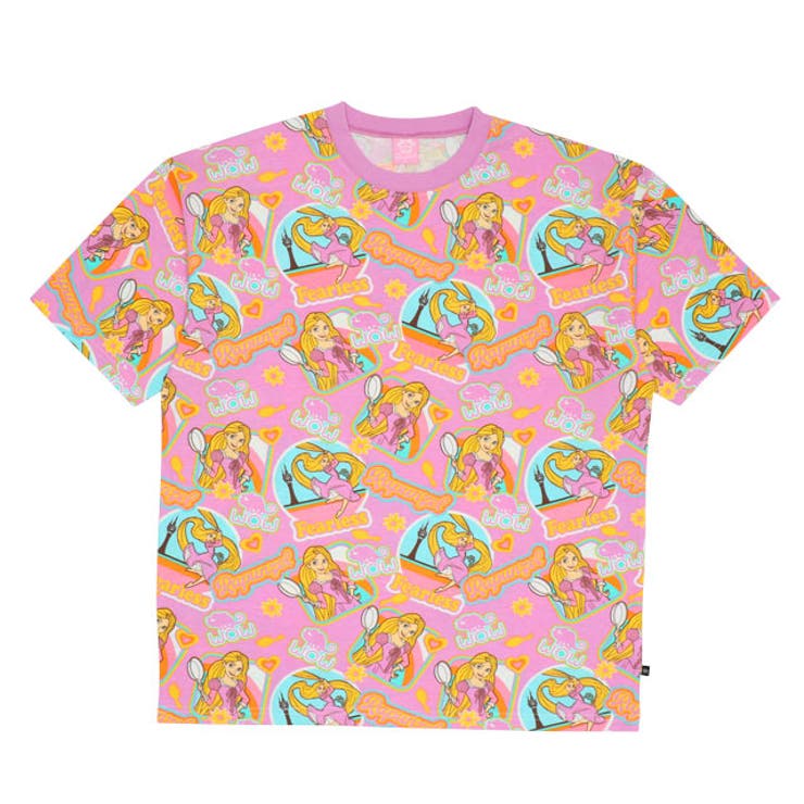 ラプンツェル | 親子お揃い ディズニー ステッカー風総柄Tシャツ 9534A | BABYDOLL