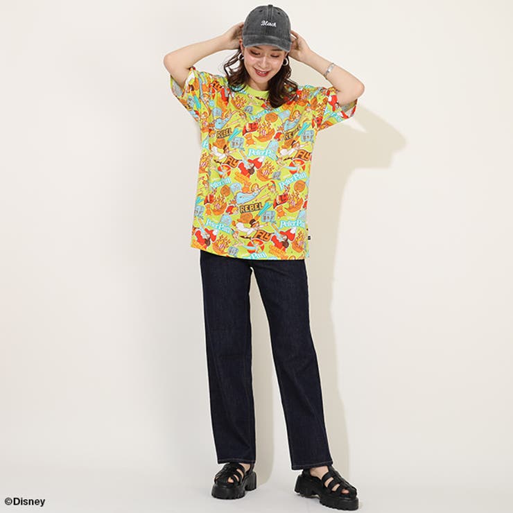 親子お揃い ディズニー ステッカー風総柄Tシャツ 9534A | BABYDOLL | 詳細画像10 