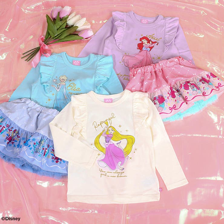 ディズニー プリンセス / 肩フリルロンT 9693K[品番：BYDK0006822