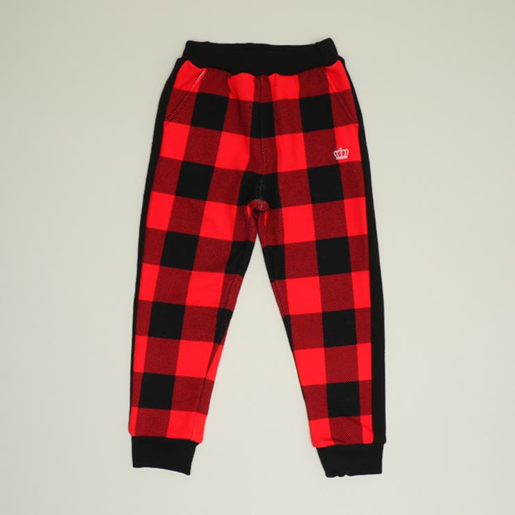 レッド/チェック | あったかジョガーパンツ 9754K | BABYDOLL