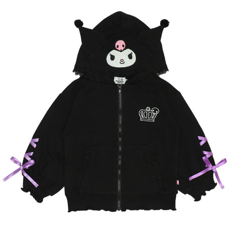 【美品】kryclothing 「BABUPK 2」パーカー 黒×ブラックフリル フリルリボンショートパーカー - Ank Rouge(アンクルージュ)の