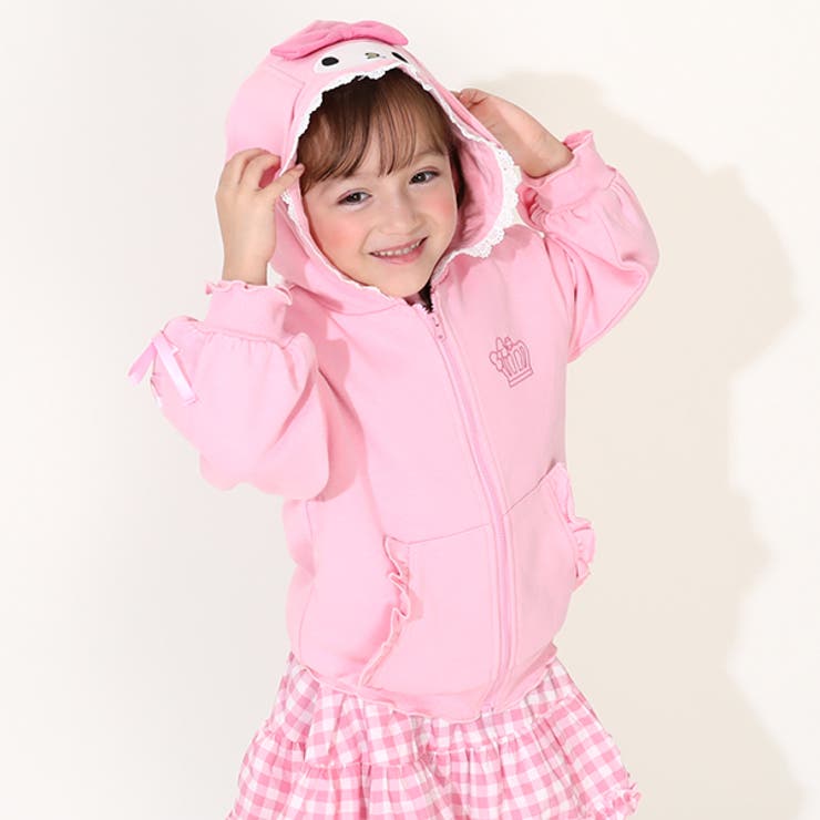 値下げ不可。プリメロ♡リボン付きホワイトパーカー♡ホワイト Princess Melody】りぼん付きヨークショートパーカー - ホワイト