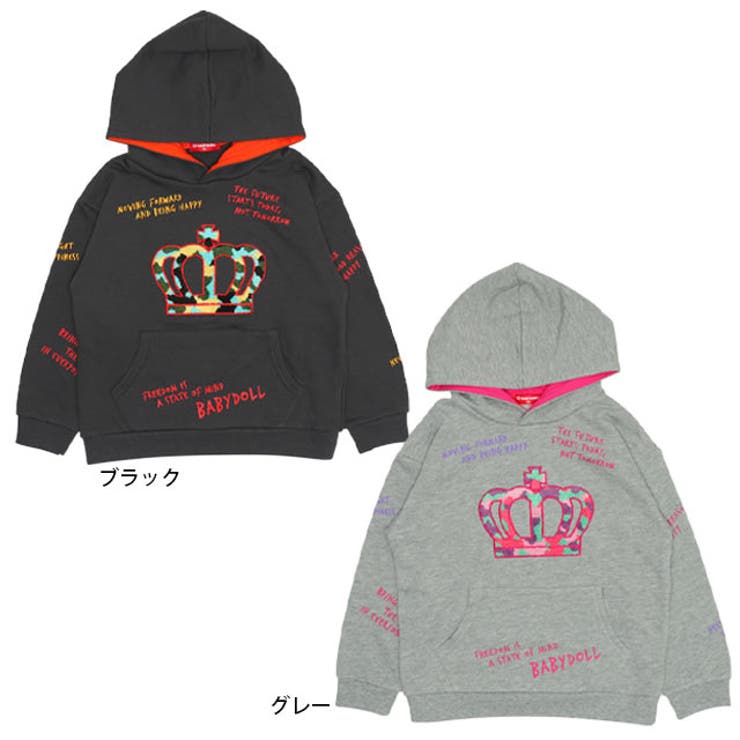 総柄王冠ワッペンパーカー 9944K[品番：BYDK0006992]｜BABYDOLL 