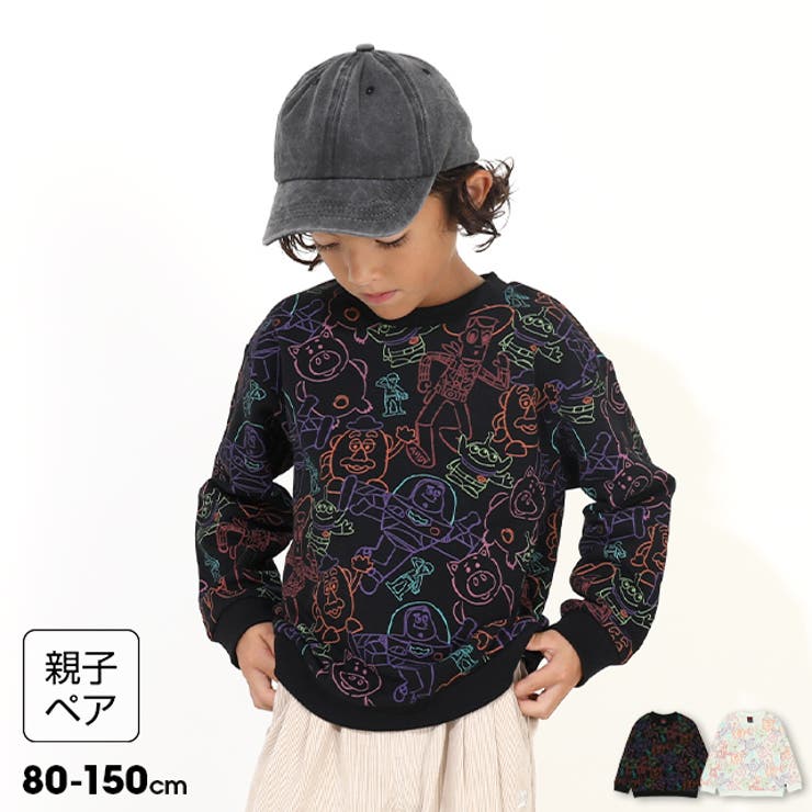 親子お揃い ディズニー トイ・ストーリー 裏毛総柄トレーナー 9982K | BABYDOLL | 詳細画像1 