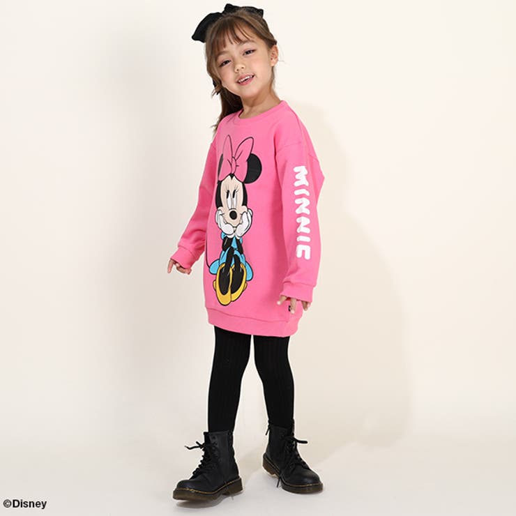 親子お揃い ディズニー BIGフェイスチュニック丈ワンピース