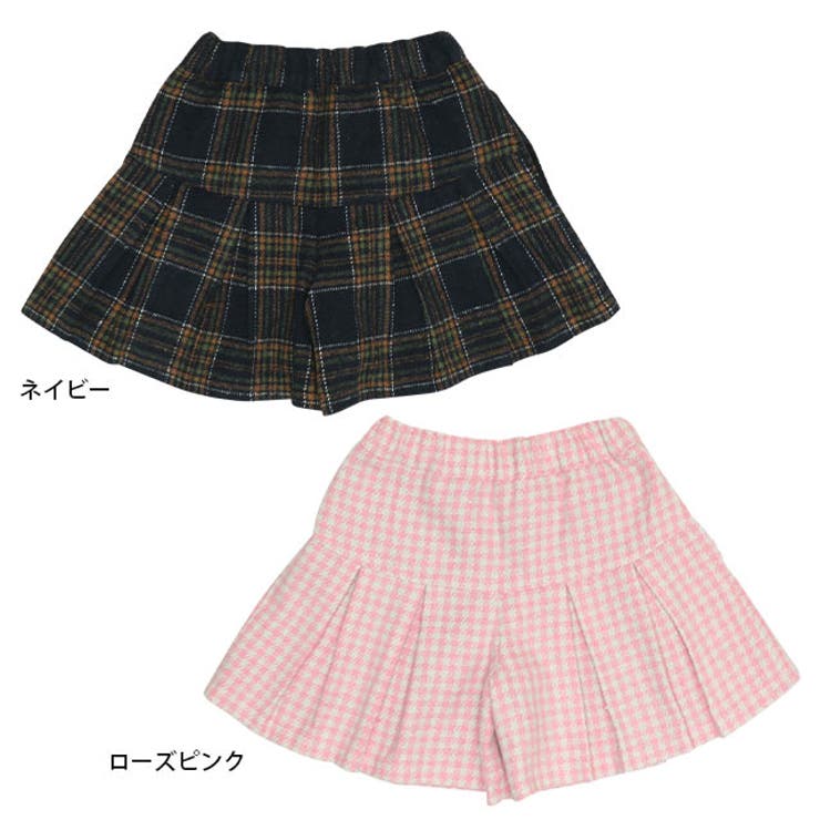 チェック柄キュロットショートパンツ 0077K[品番：BYDK0007084