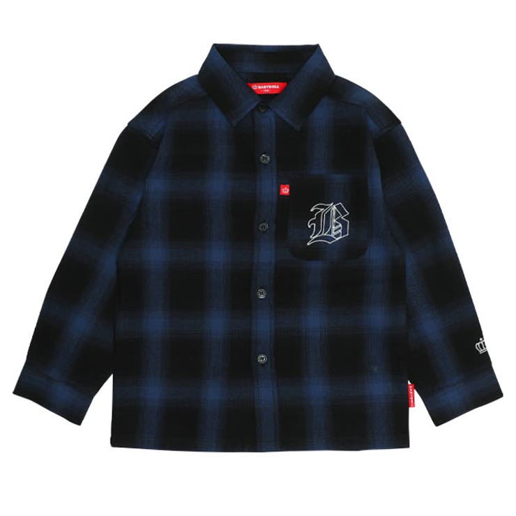 ネイビー | 親子お揃い チェック長袖シャツ 0271K | BABYDOLL