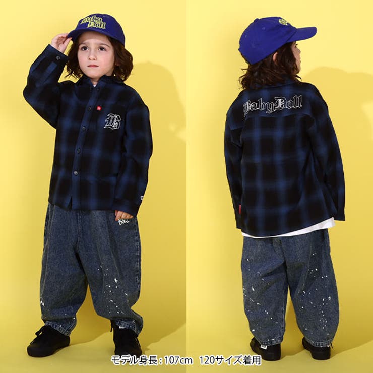 親子お揃い チェック長袖シャツ 0271K | BABYDOLL | 詳細画像2 