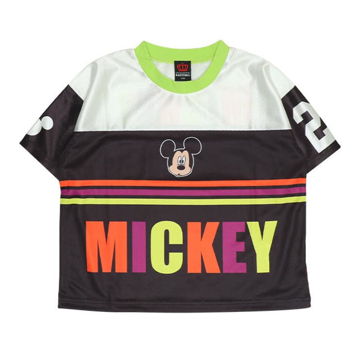 ミッキー | ディズニー カラフルラインTシャツ 0466K | BABYDOLL