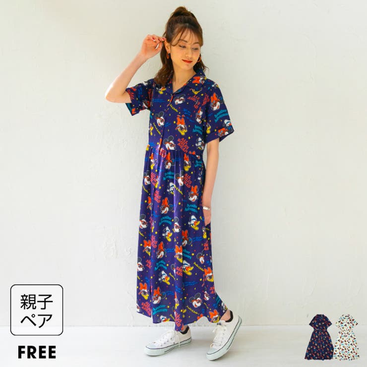 親子お揃い ディズニー リゾート総柄ワンピース 0477A[品番