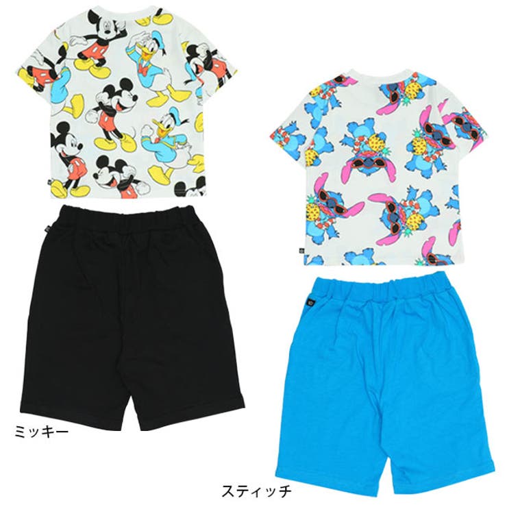 素晴らしい外見 総柄 ディズニー Tシャツ&ハーフパンツ 0482K[品番 セットアップ パンツ