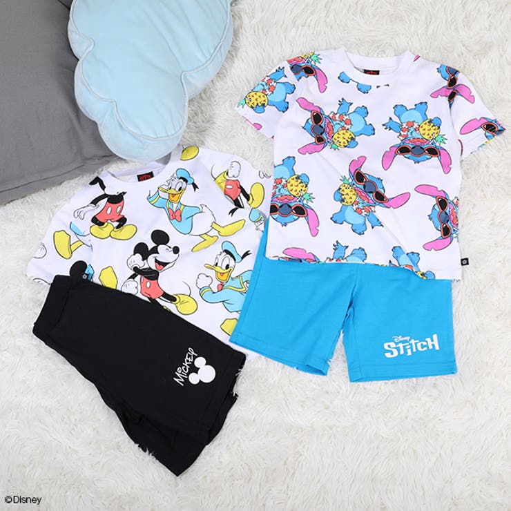 ディズニー 総柄 Tシャツ&ハーフパンツ セットアップ 0482K[品番