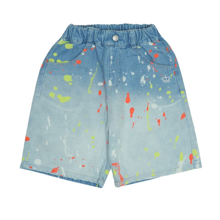 ブルー | ペイントデニムハーフパンツ 0485K | BABYDOLL