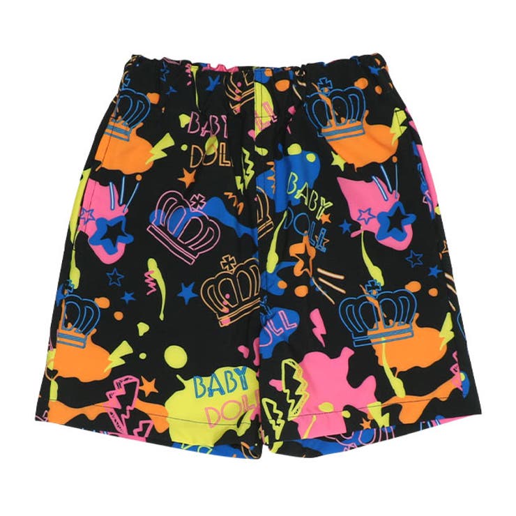 ストレッチツイル裾ロゴプリントロングパンツ(90~150cm)(90cm