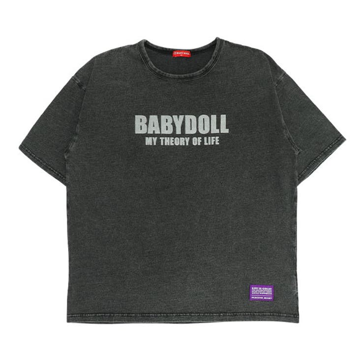 ブラック | 親子お揃い 抜染Tシャツ 0498A | BABYDOLL