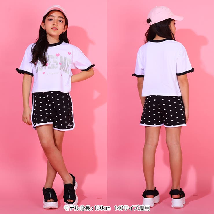 リボンTシャツ&ショートパンツ セットアップ 0502K[品番 リボンTシャツ&ショートパンツ セットアップ 0502K[品番