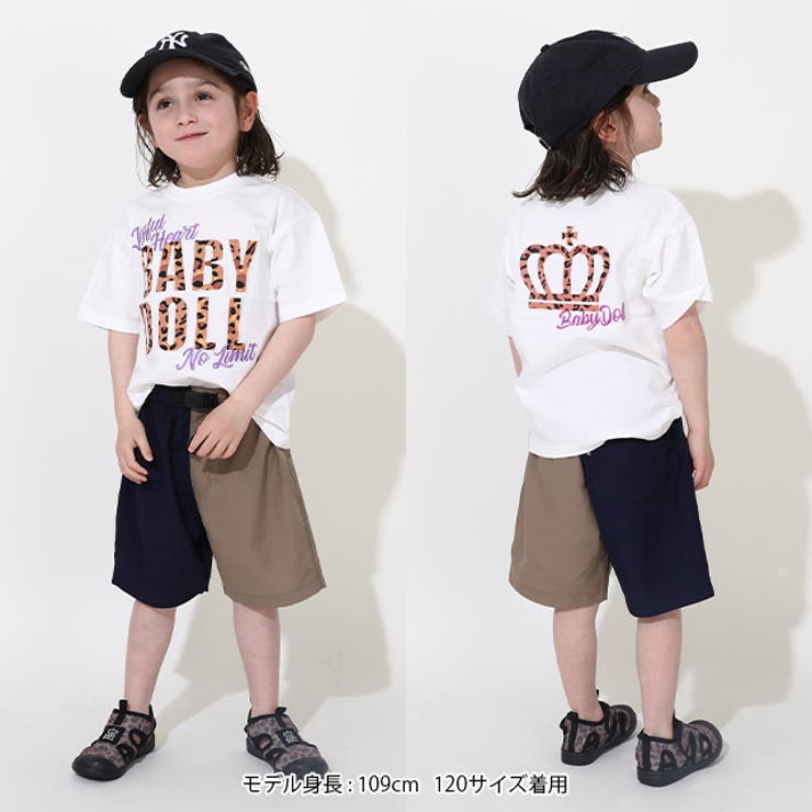 親子お揃い ヒョウ柄貼付ロゴTシャツ 0544K | BABYDOLL | 詳細画像2 