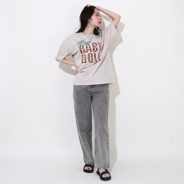 親子お揃い ヒョウ柄貼付ロゴTシャツ 0544A | BABYDOLL | 詳細画像3 