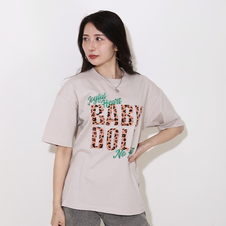 親子お揃い ヒョウ柄貼付ロゴTシャツ 0544A | BABYDOLL | 詳細画像4 