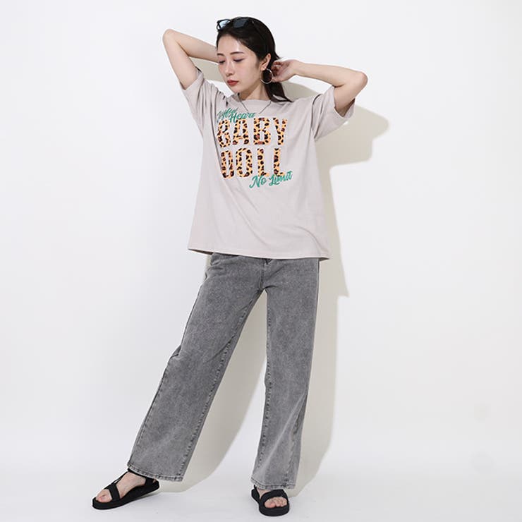 親子お揃い ヒョウ柄貼付ロゴTシャツ 0544A | BABYDOLL | 詳細画像6 