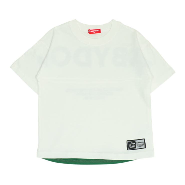 オフホワイト | 親子お揃い バックロゴレイヤードTシャツ 0545K | BABYDOLL