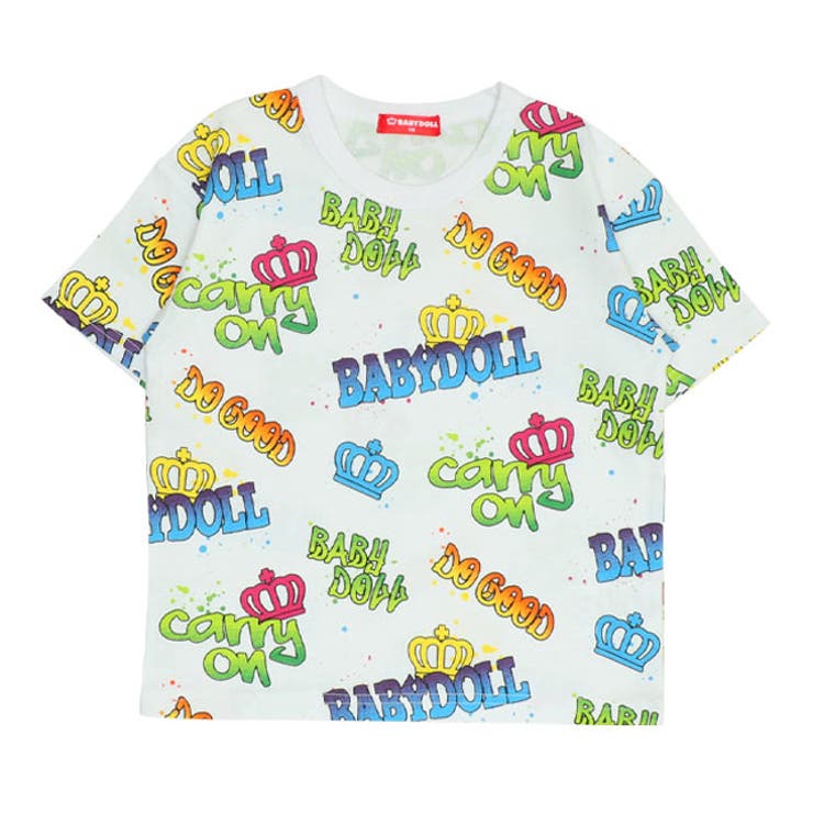 ホワイト | ネオン総柄Tシャツ 0585K | BABYDOLL