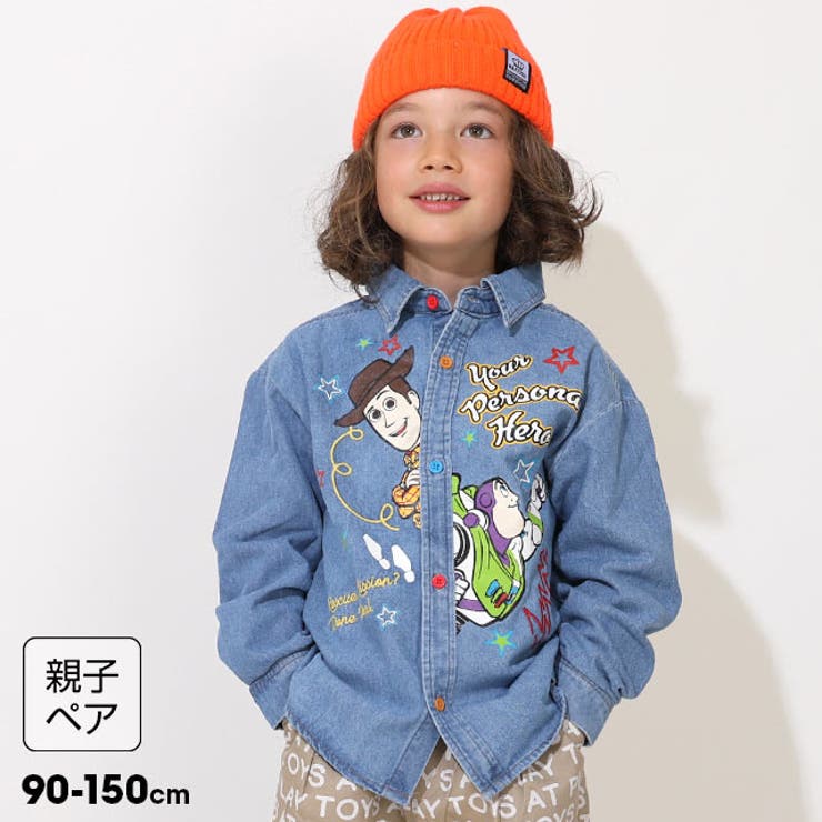 親子お揃い ディズニー トイ・ストーリー キャラクター刺繍シャツ 0732K | BABYDOLL | 詳細画像1 
