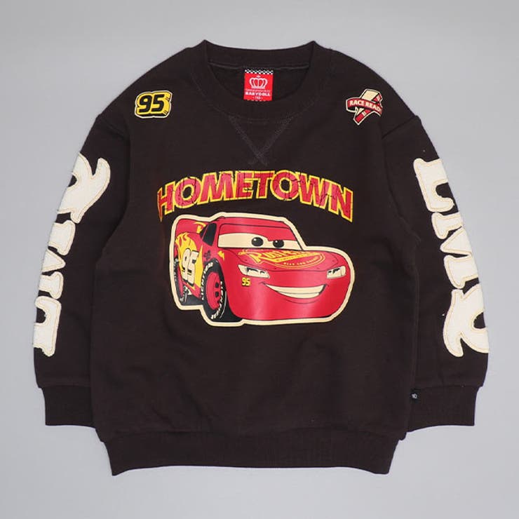 ブラック | 親子お揃い ディズニー カーズ 袖貼り付けトレーナー 0809K | BABYDOLL