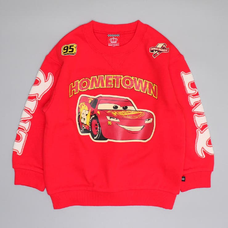 レッド | 親子お揃い ディズニー カーズ 袖貼り付けトレーナー 0809K | BABYDOLL