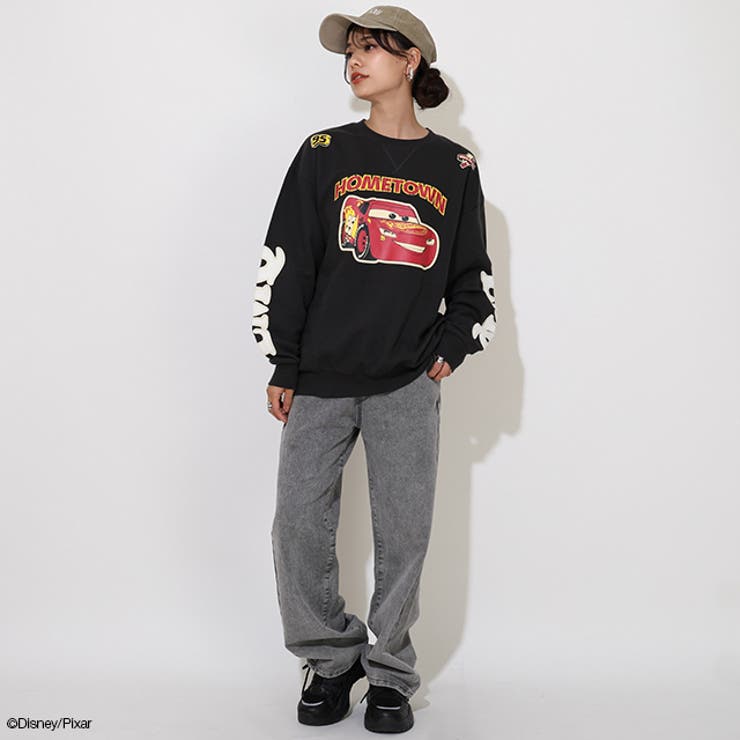 親子お揃い ディズニー カーズ 袖貼り付けトレーナー 0809A[品番