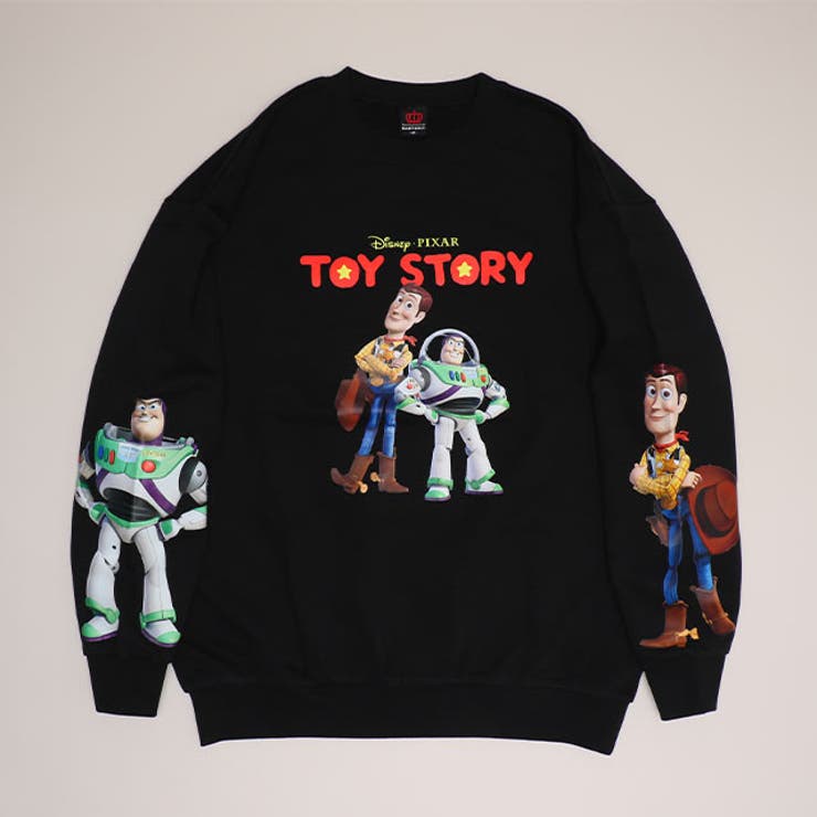 ブラック | 親子お揃い ディズニー トイ・ストーリー 袖キャラクタートレーナー 0834A | BABYDOLL