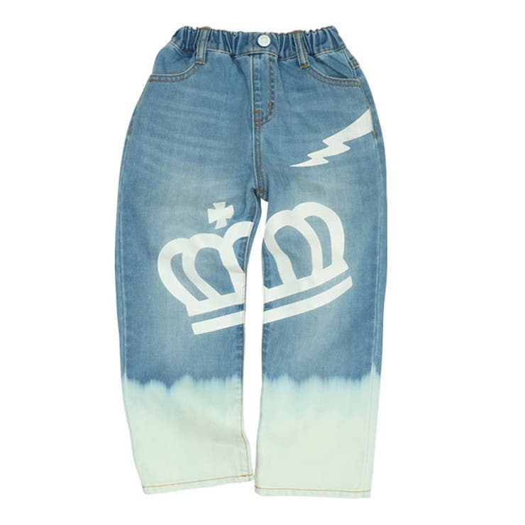 ブルー | BIG王冠ブリーチデニムロングパンツ 0844K | BABYDOLL