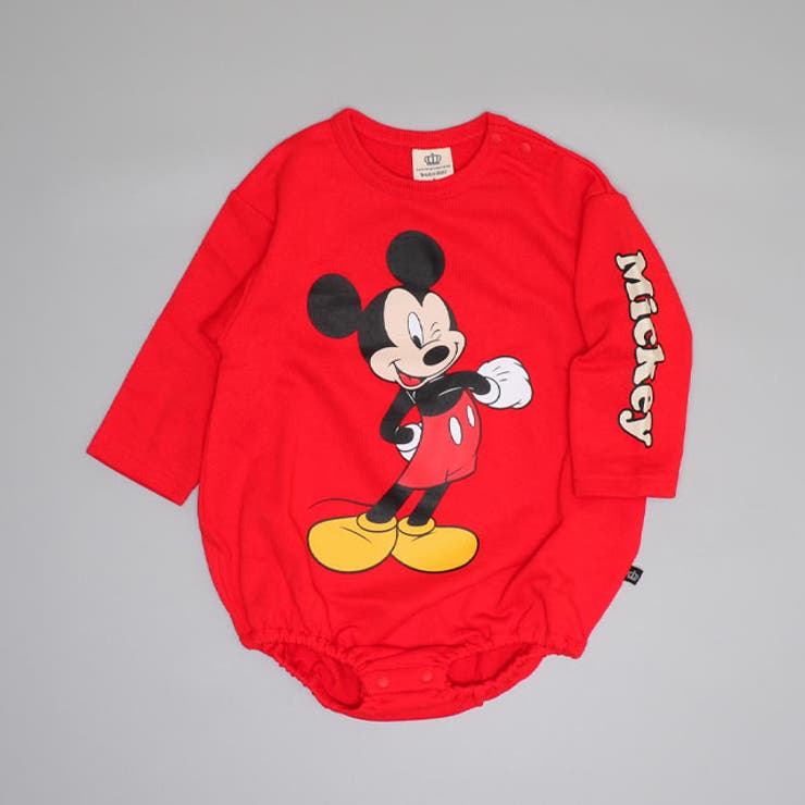ミッキー | ディズニー BIGフェイスぽってりロンパース 0898B | BABYDOLL