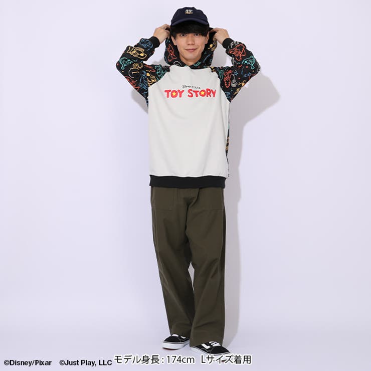 親子お揃い ディズニー トイ・ストーリー 総柄切替パーカー 1006A | BABYDOLL | 詳細画像2 
