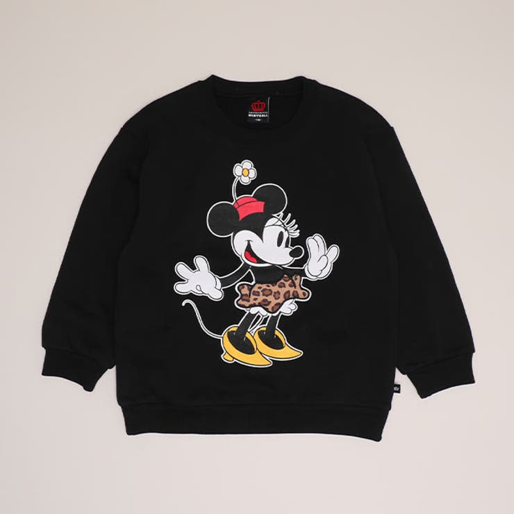 ミニー | 親子お揃い ディズニー ヒョウ柄裏起毛トレーナー 1014K | BABYDOLL