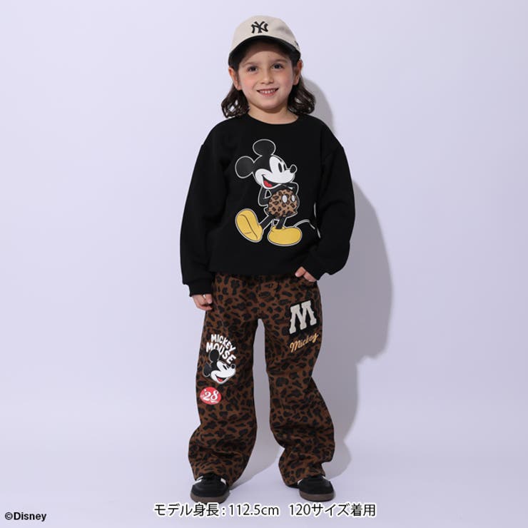 親子お揃い ディズニー ヒョウ柄裏起毛トレーナー 1014K | BABYDOLL | 詳細画像2 