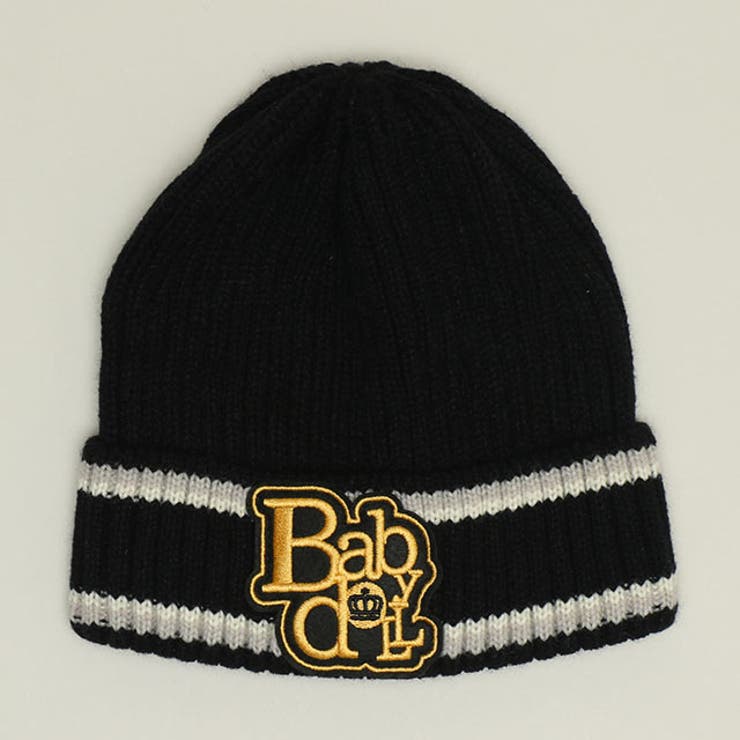 ブラック | 刺繍ワッペンニットキャップ 1046 | BABYDOLL