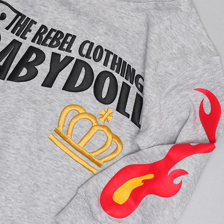 親子お揃い BIG刺繍王冠フレイムパーカー 1052K[品番：BYDK0007575